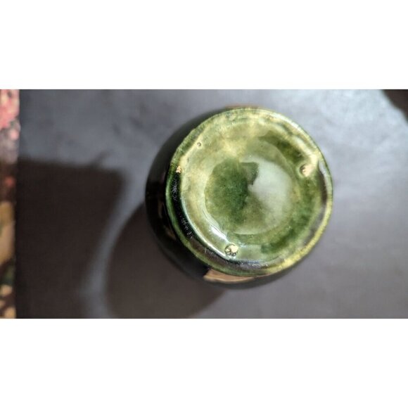 Vintage Camark  Pottery  blue drip glaze vase ceramic   6" blue green  MCM - Picture 9 of 10